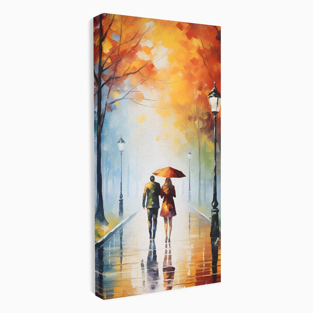 Tablou canvas cu tablou canvas cuplu sub umbrela, fara rama, pe sasiu de lemn